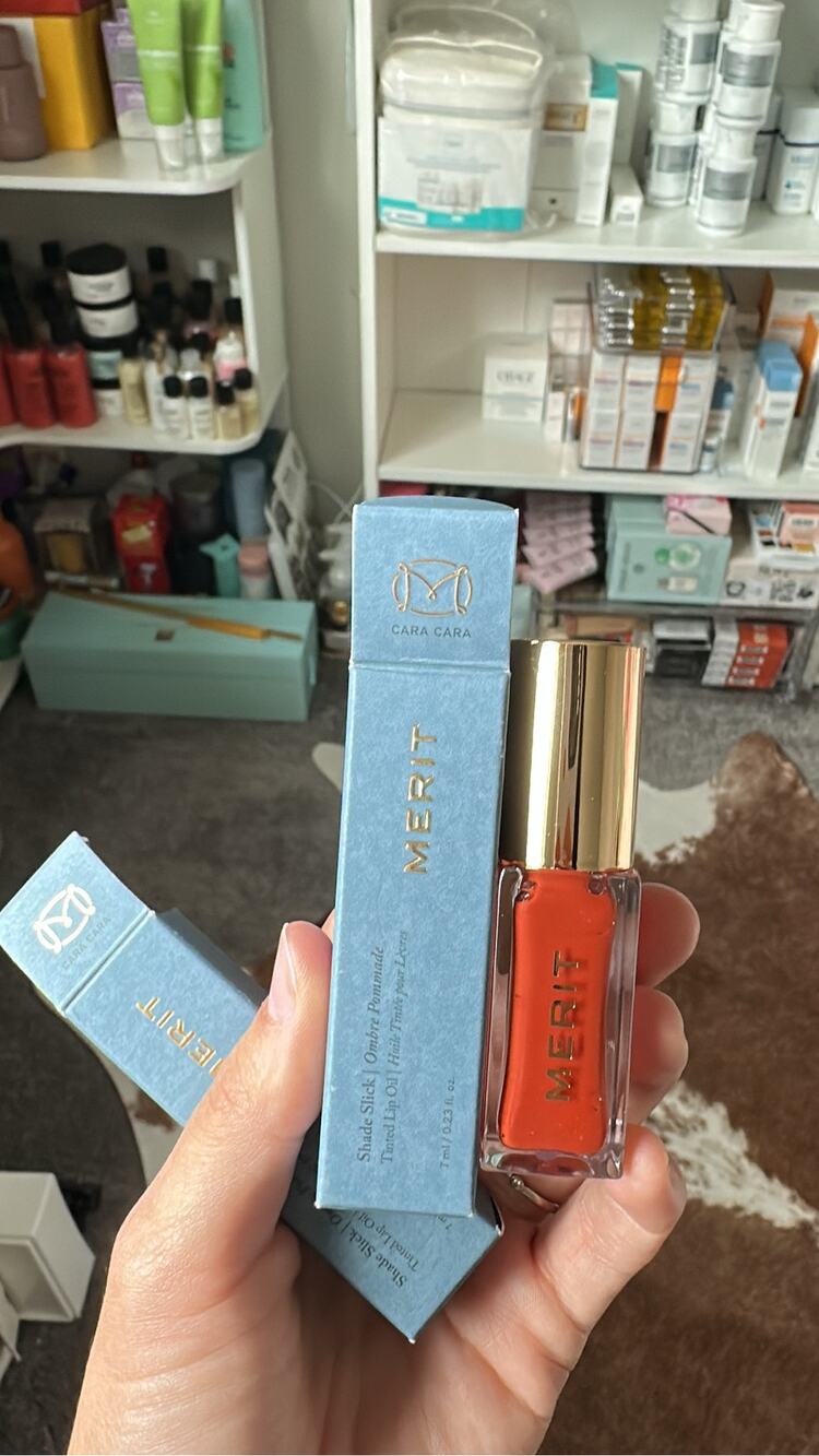 Merit Hydrating Tinted Lip Oil in Shade Cara Cara